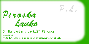 piroska lauko business card